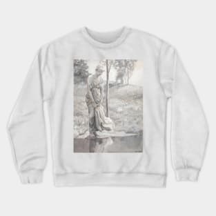 By a Clear Pool, Wherein She Passioned to See Herself by Will Hicock Low Crewneck Sweatshirt